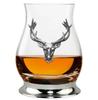 The Glencairn Whisky Mixer Glass with Pewter Base and Stag Head 350ml (SOLD OUT)