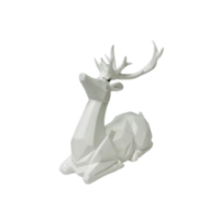 White Resin Sitting Deer