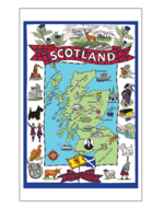 Scotland Map Tea Towel