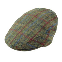 Harris Tweed County Cap in Green Check